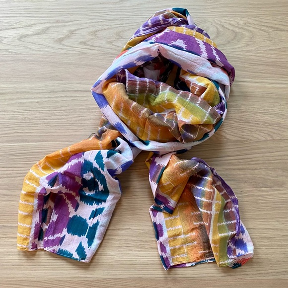 Madewell multi-color lightweight cotton/silk scarf - Picture 1 of 10